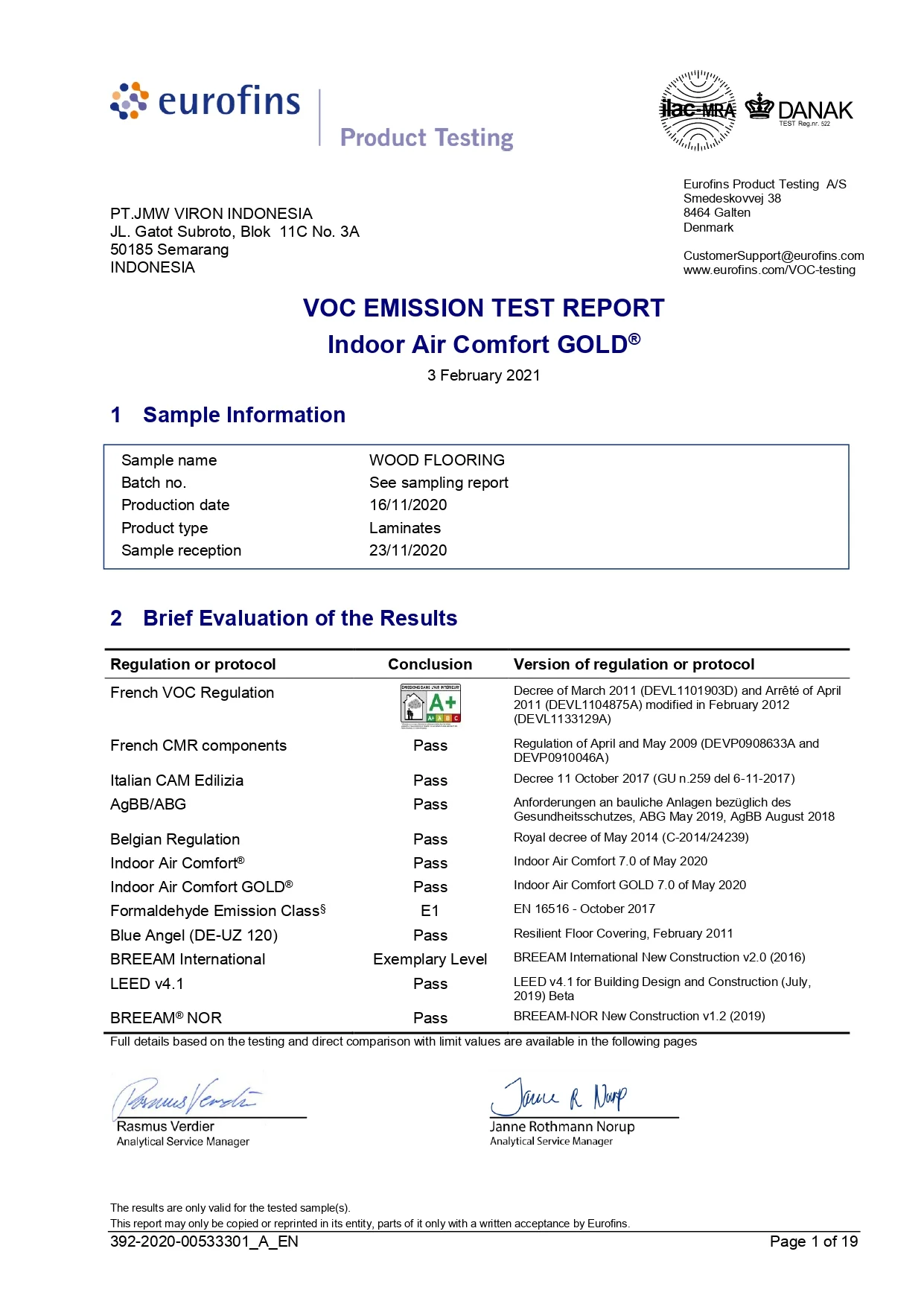 2021-02-04 CERTIFICATE VOC EMISSION TEST REPORT INDOOR AIR COMFORT GOLD_pages-to-jpg-0001
